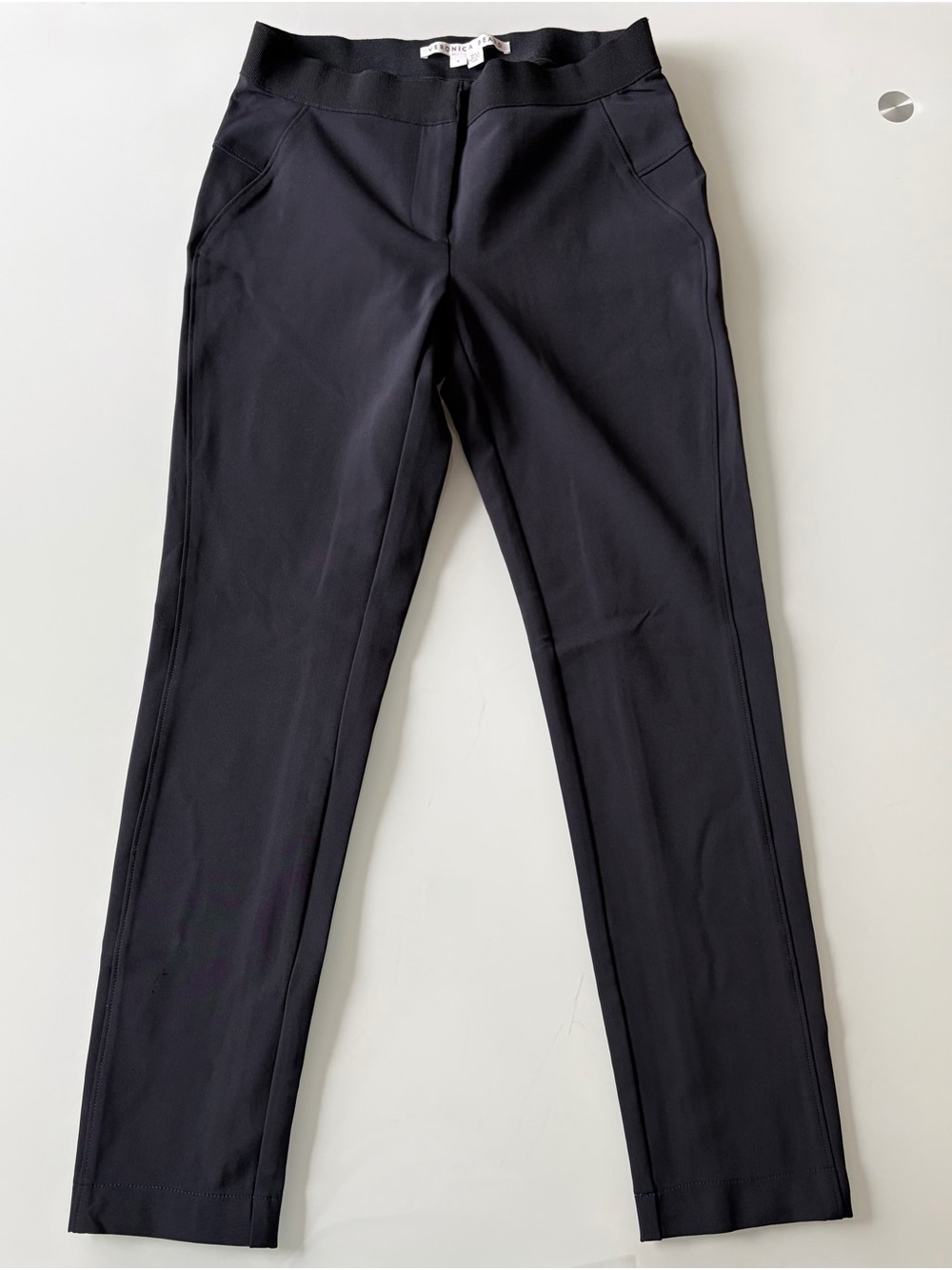 Veronica Beard Dark Blue Scuba Legging Trouser Stretch Elastic Waistband Sz 4